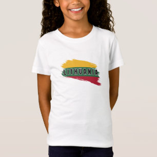 Camiseta Acuarela moderna Lituania Flag Lietuva Souvenir