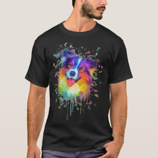 Camiseta Acuarela Mujeres Pastor Australiano Lover Gift H