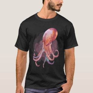 Camiseta Acuarela Octopus Deep Ocean Criaturas y Rift L