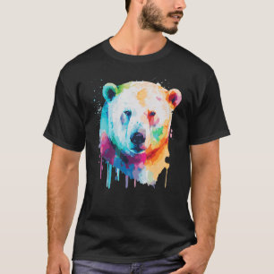 Camiseta Acuarela Oso Polar Coloroso Oso Cutáneo Lover