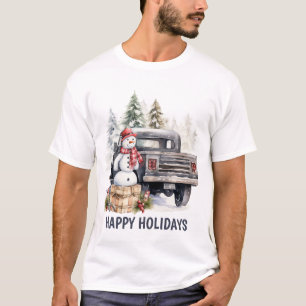 Camiseta Acuarela País Navidades camionetas añadir texto