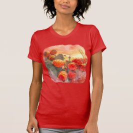 Camiseta Acuarela Pear Pear Cactus Frutos Cielo Rojo