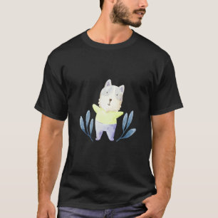 Camiseta Acuarela Perro adorable Custome Amarillo