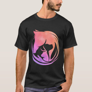 Camiseta Acuarela Perro de Caballo Gatos Arte Caballo Monta