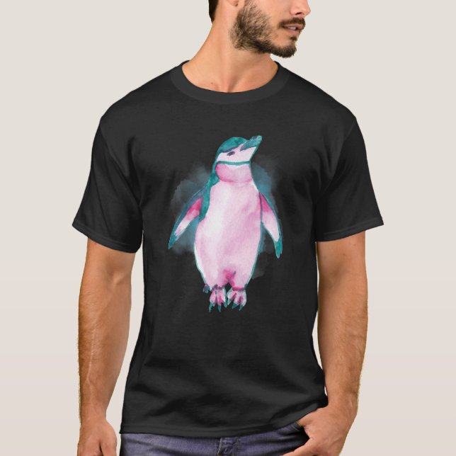Camiseta Acuarela Pingüino Criaturas del Océano Profundo y  (Anverso)