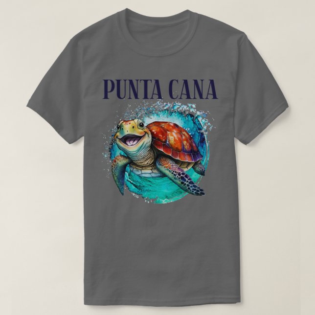 Camiseta Acuarela Punta Cana Turba de mar feliz (Diseño del anverso)