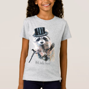 Camiseta Acuarela Raccoon con sombrero superior - Dapper Ge