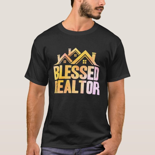 Camiseta Acuarela Realtor Bendito (Anverso)