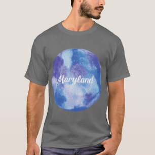 Camiseta Acuarela Redonda de Maryland Pastel Violeta Azul