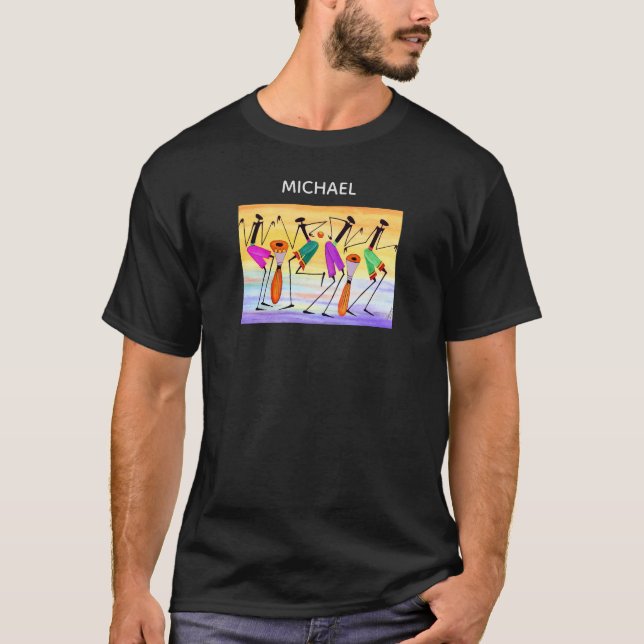Camiseta Acuarela, resumen arte africano, baile de felicida (Anverso)