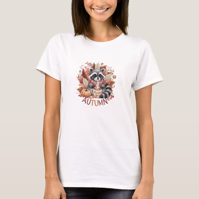 Camiseta acuarela retro lindo animal calabaza picante caída (Anverso)