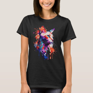 Camiseta Acuarela Siamese Cat Colorous Siam Cats