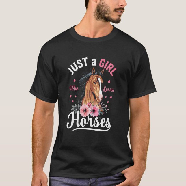 Camiseta Acuarela, solo un Chica que ama la carrera de caba (Anverso)