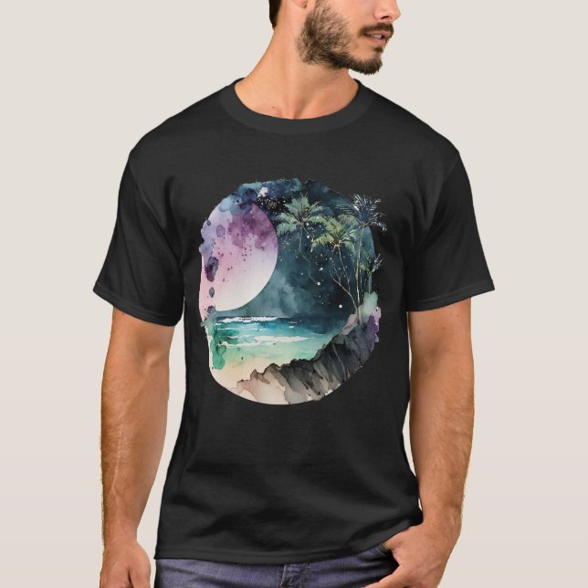 Camiseta Acuarela Tropical Beach (Anverso)