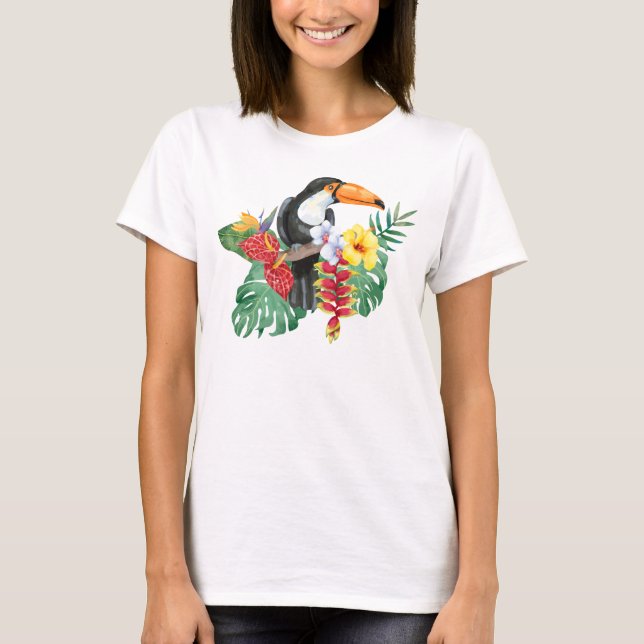 Camiseta Acuarela Tropical Toucan (Anverso)