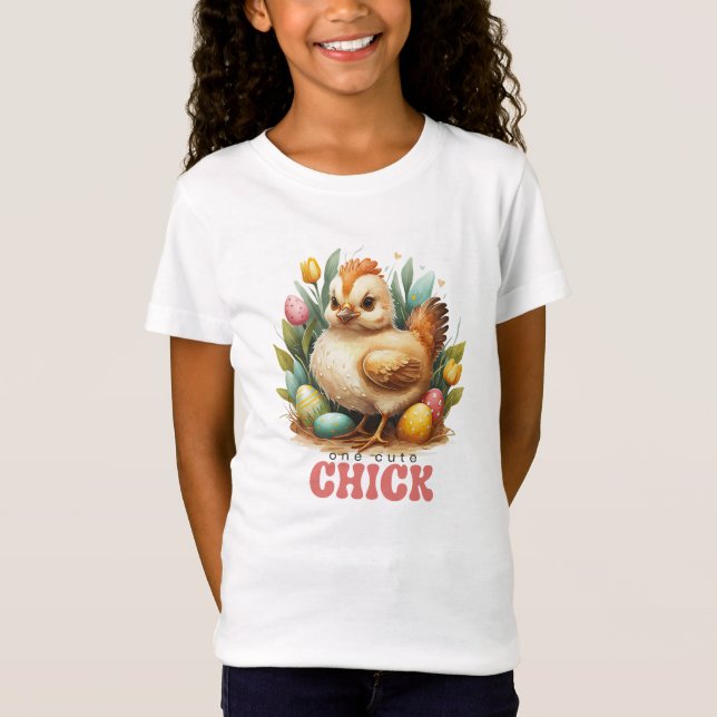 Camiseta Acuarela una linda chica Huevos de Pascua (Anverso)
