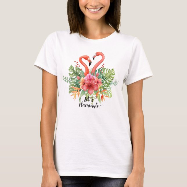 Camiseta Acuarela Vamos Flamingo Flamingle (Anverso)