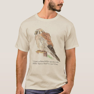 Camiseta Acuarela Vida silvestre de Cernícalo americano, pá