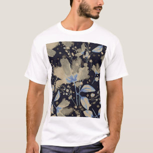 Camiseta Acuarela virgen floral: fondo negro