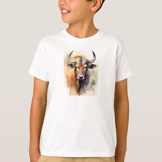 Camiseta Acuarela Wildebeest (Anverso)