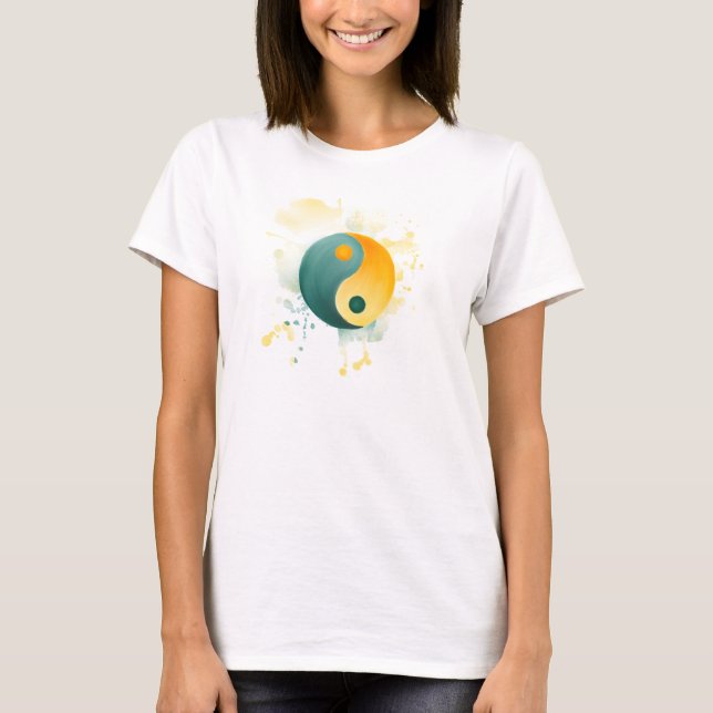 Camiseta Acuarela Yin Yang (Anverso)