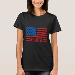 Camiseta Acuario 4 De Julio Bandera Patriótica Americana Aq