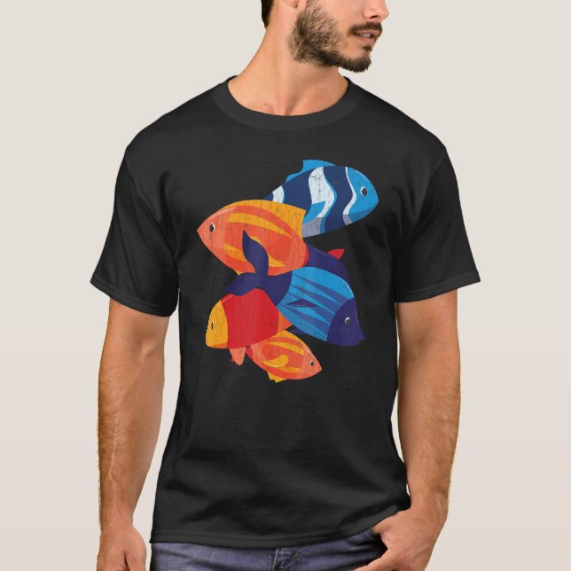 Camiseta Acuario Acuario de Pesca Cuta Gráfico (Anverso)