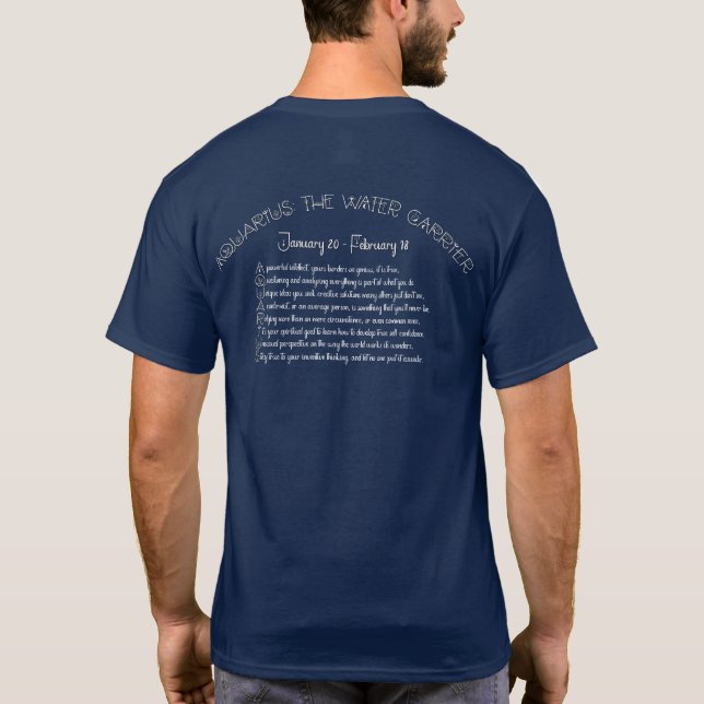 Camiseta Acuario – Azul Marino (Reverso)