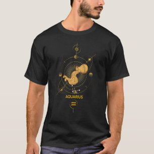 Camiseta Acuario Cumpleaños Mujeres Chica Rótulo Zodiac
