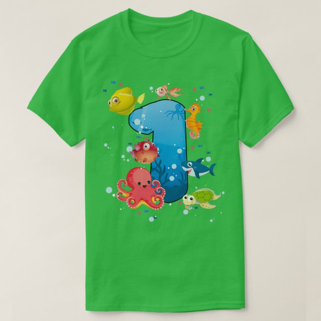 Camiseta Acuario de cumpleaños 3 (Diseño del anverso)