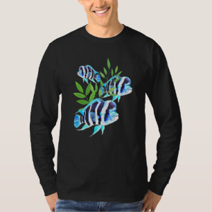 Camiseta Acuario de la escuela Frontosa Cichlid Plantas de
