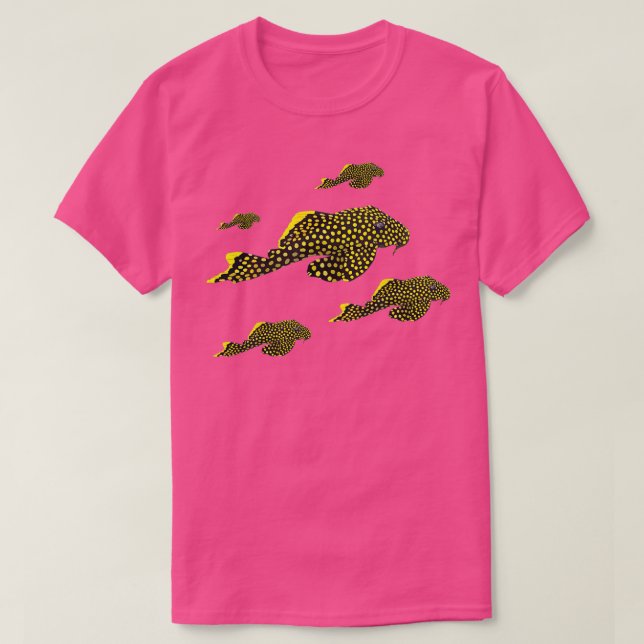 Camiseta Acuario de peces Pleco Plecostomus de oro Catfis (Diseño del anverso)