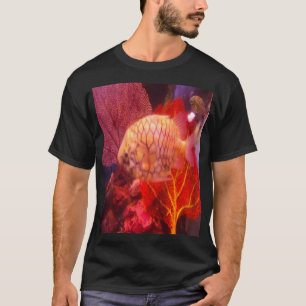 Camiseta acuario de peces rojos acuático marino bajo el mar