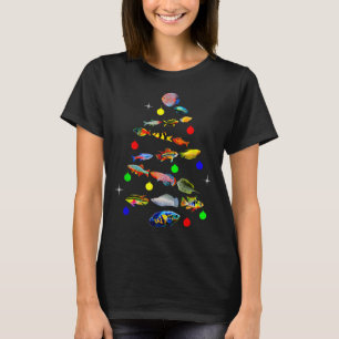 Camiseta Acuario Fish Christmas Tree Cichlid Gouramis Disk