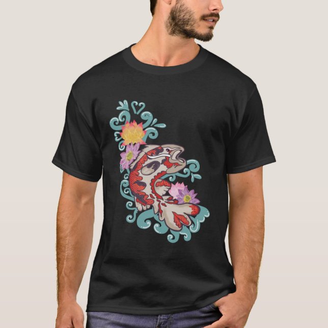 Camiseta Acuario japonés Koi Fish Acuario Koi Carp Rojo (Anverso)