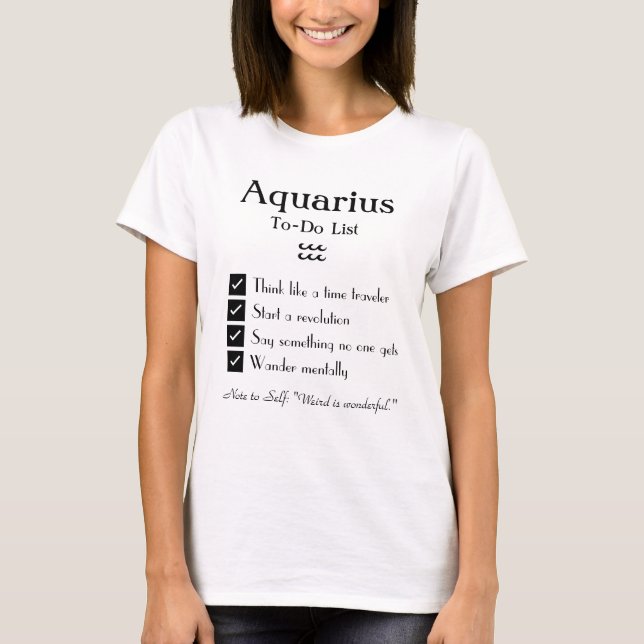 Camiseta Acuario - Lista de tareas pendientes (Anverso)