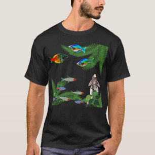 Camiseta Acuario Pescado Arcoiris Tetras Pleco Pescado Comu
