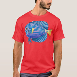 Camiseta Acuario Pescado morado de ang en acuarela