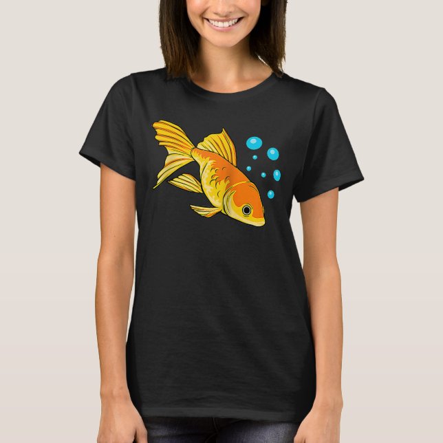 Camiseta Acuarios de peces dorados Hobby Cute Fish Raglan (Anverso)