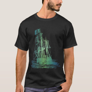 Camiseta acuática del barco pirata