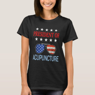 Camiseta Acupuntura Curando El Terapista De La Bandera Esta