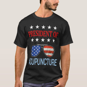 Camiseta Acupuntura Curando El Terapista De La Bandera Esta