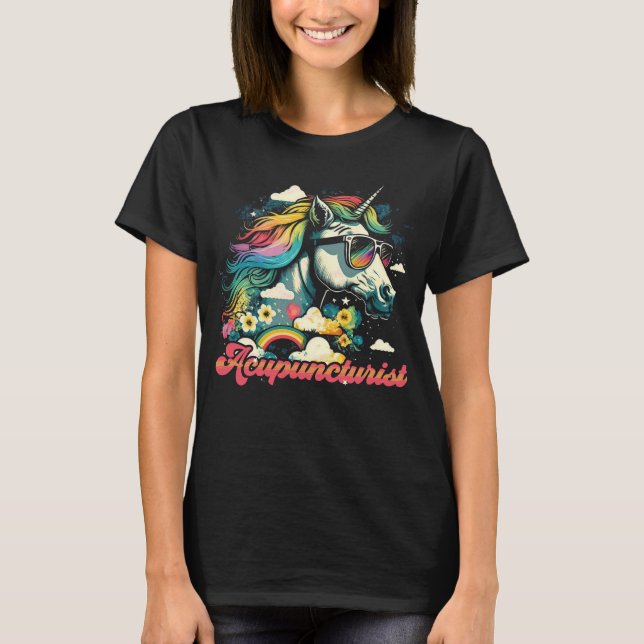 Camiseta Acupunturista Unicornio Arcoiris (Anverso)