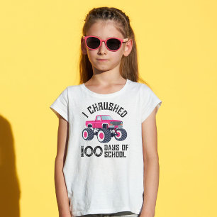 Camiseta Acusé 100 días de camión monstruo rosa de la escue