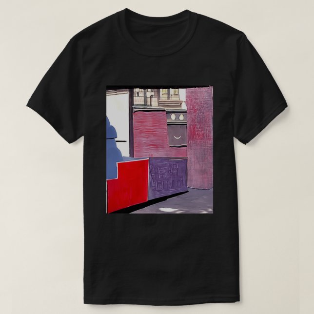 Camiseta Ad Reinhardt AI Red Purple City Day Resumen Art G (Diseño del anverso)