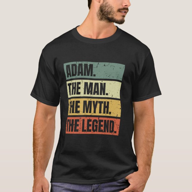Camiseta Adam Man Mito Leyenda Cita Retro Funny Mejor Nombr (Anverso)