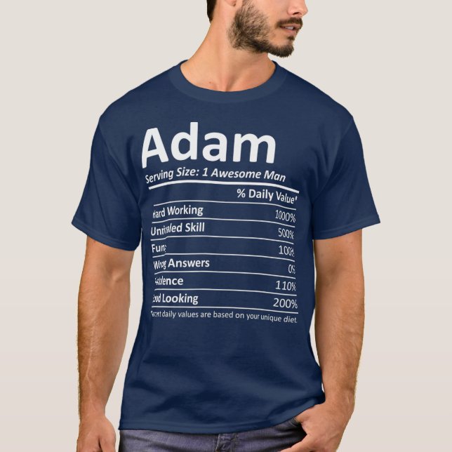 Camiseta ADAM Nutrition Funny Birthday Personalized Name (Anverso)