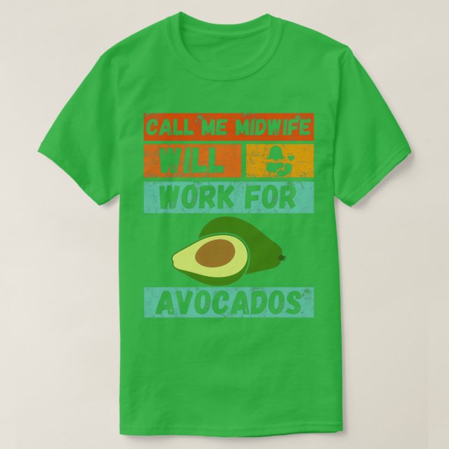 Camiseta Adamante del aguacate del diseño de la partera (Diseño del anverso)