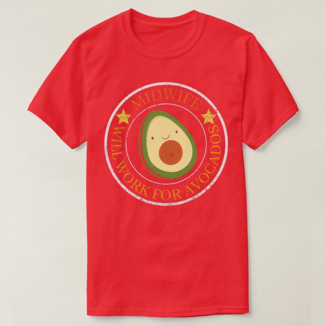 Camiseta Adamante del aguacate del diseño de la partera (Diseño del anverso)