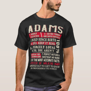 Camiseta Adams Name Gift Adams  Adams Surname 